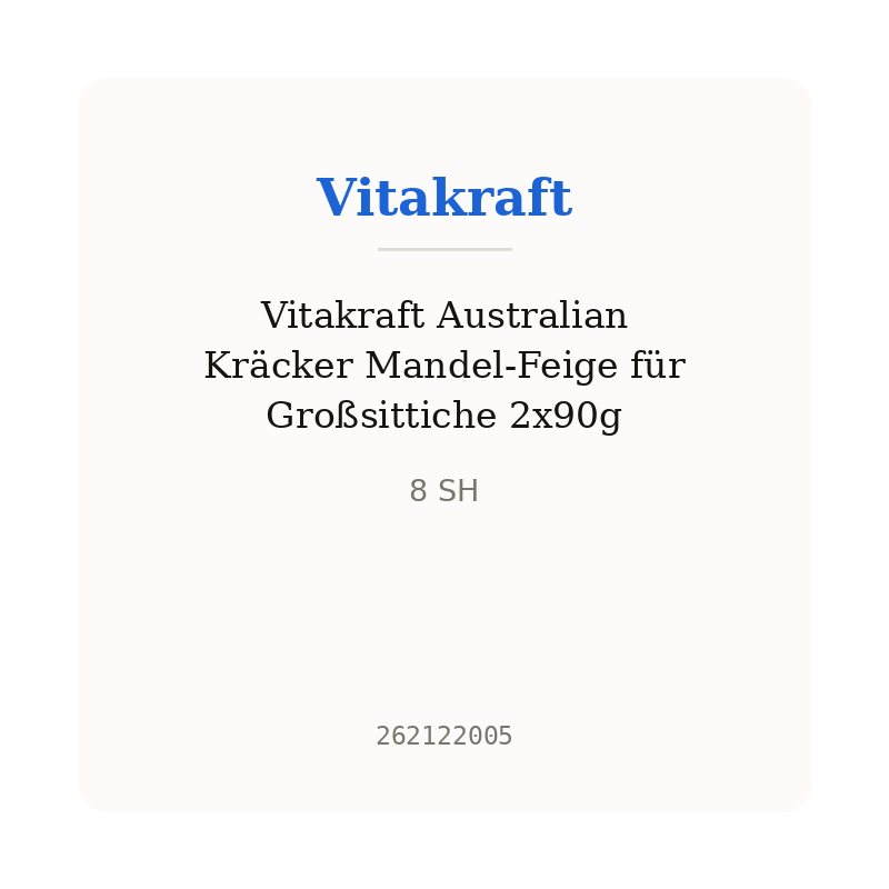 Vitakraft Australian Kräcker Mandel-Feige für Großsittiche 2x90g