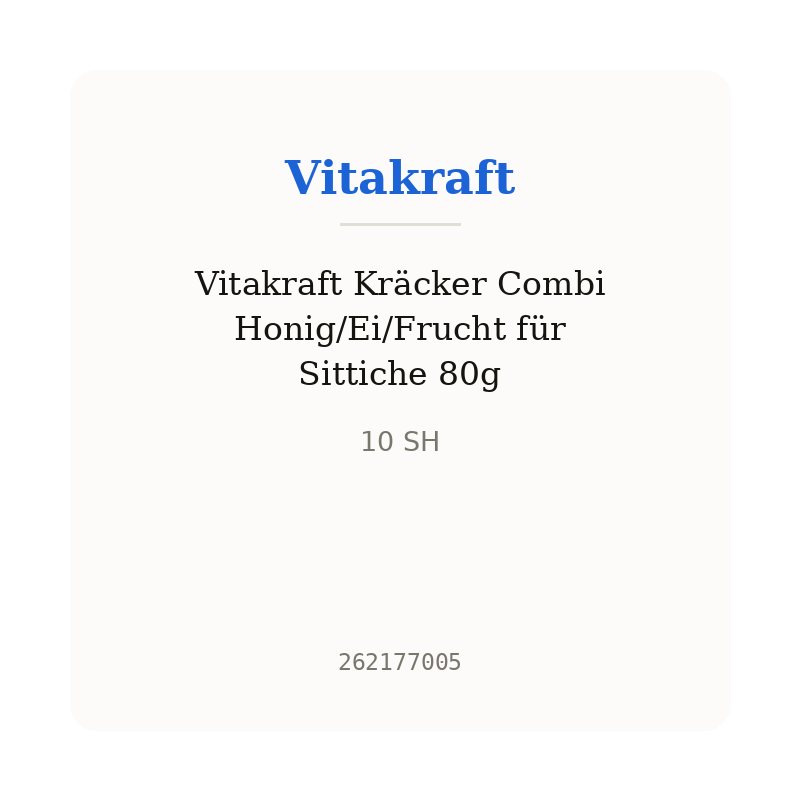Vitakraft Kräcker Combi Honig/Ei/Frucht für Sittiche 80g