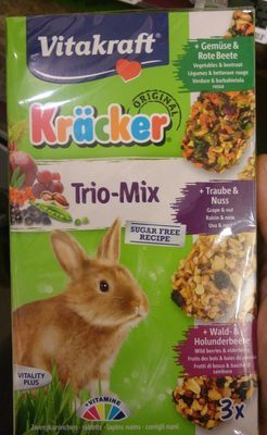 Vitakraft Kräcker Combi Gemüse/Nuß/Waldbeere für Zwergkaninchen 3x56g