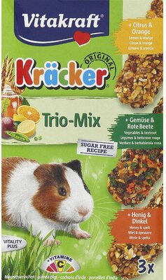 Vitakraft Kräcker Combi Honig/Gemüse/Citrus für Meerschweinchen 3x56g
