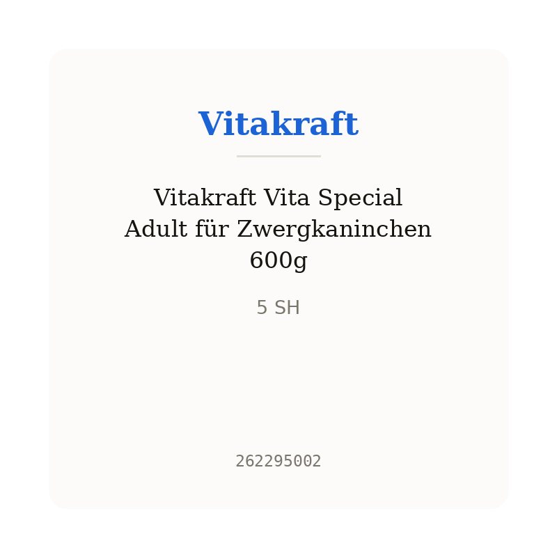 Vitakraft Vita Special Adult für Zwergkaninchen 600g
