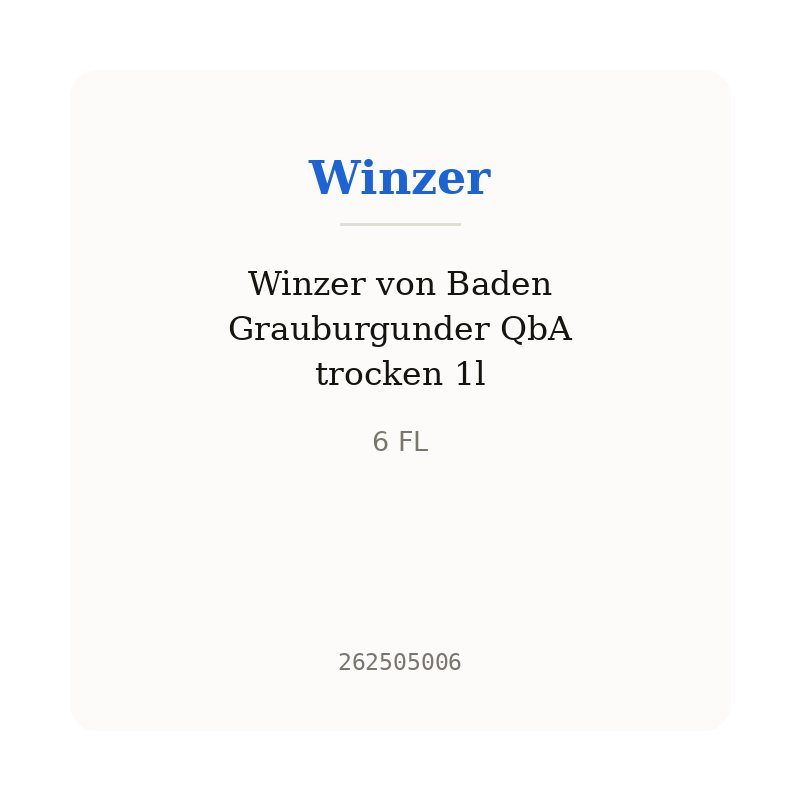 Winzer von Baden Grauburgunder QbA trocken 1l