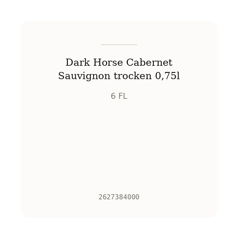Dark Horse Cabernet Sauvignon trocken 0,75l