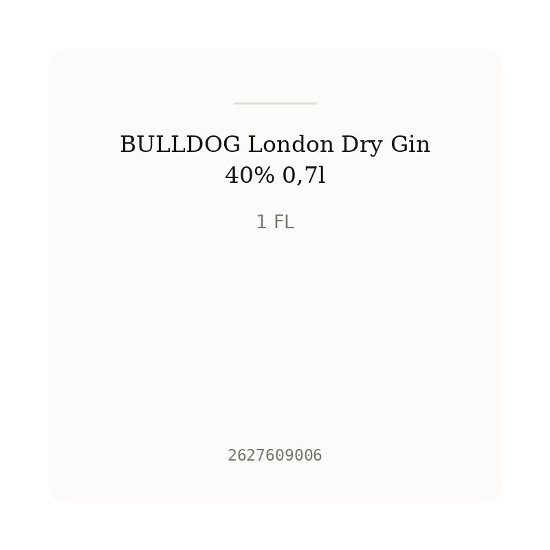 BULLDOG London Dry Gin 40% 0,7l