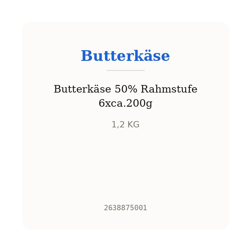 Butterkäse 50% сливочная жирность 6xca.200g