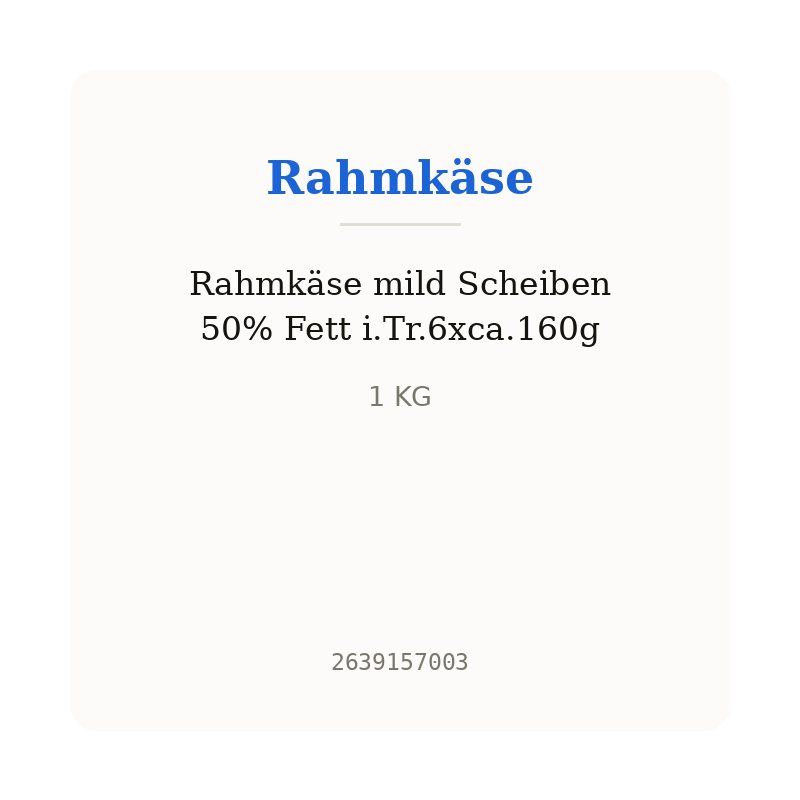 Rahmkäse mild Scheiben 50% Fett i.Tr.6xca.160g
