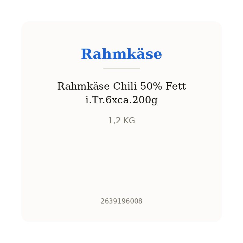 Rahmkäse Chili 50% Fett i.Tr.6xca.200g