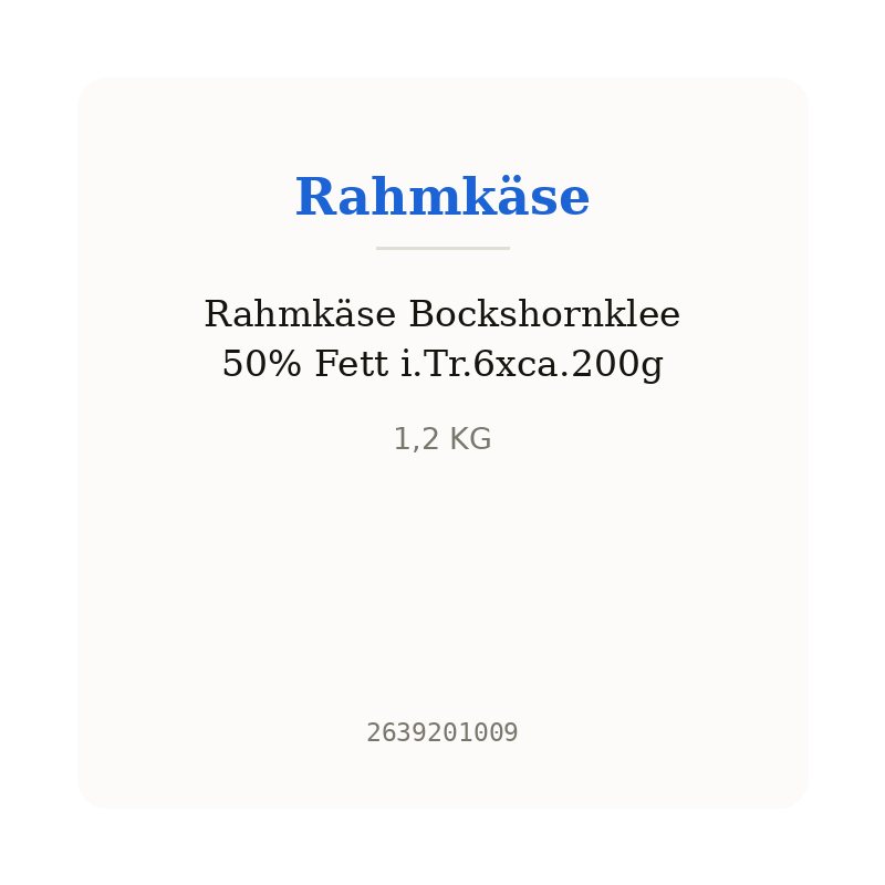 Rahmkäse Bockshornklee 50% Fett i.Tr.6xca.200g