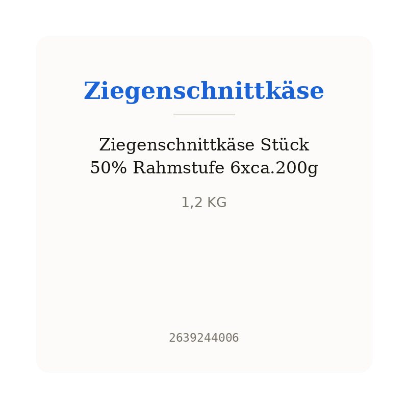 Ziegenschnittkäse Stück 50% Rahmstufe 6xca.200g