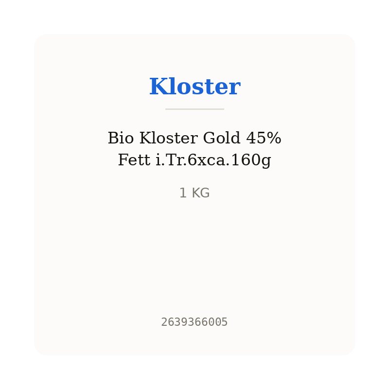 Bio Kloster Gold 45% Fett i.Tr.6xca.160g