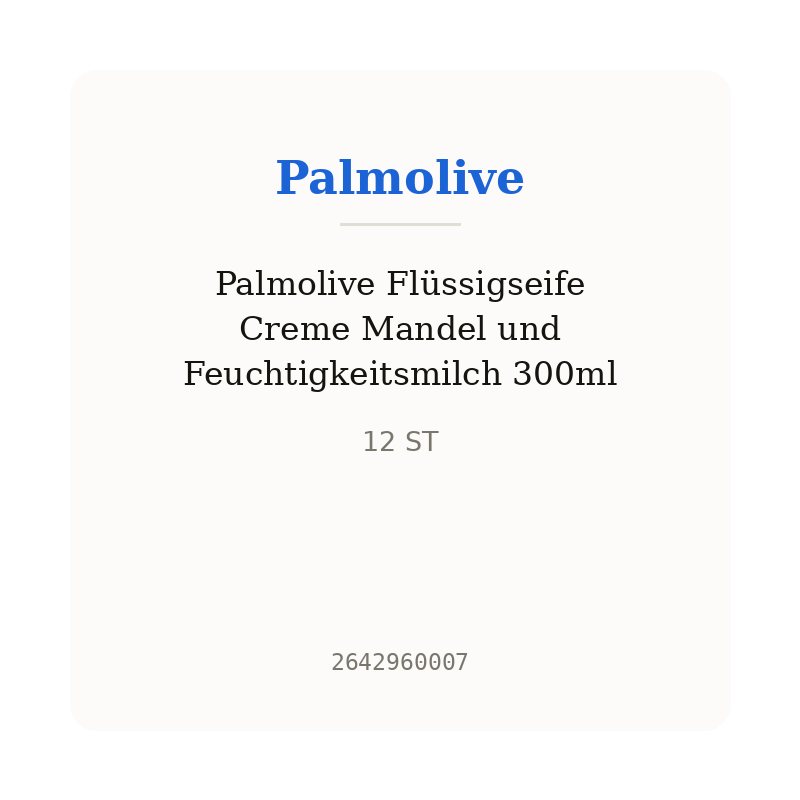Palmolive Flüssigseife Creme Mandel und Feuchtigkeitsmilch 300ml