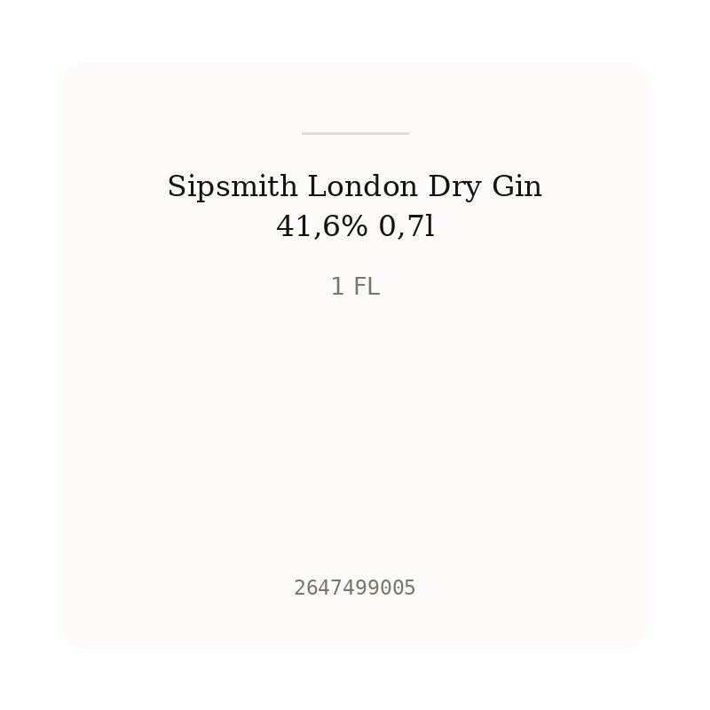 Sipsmith London Dry Gin 41,6% 0,7l