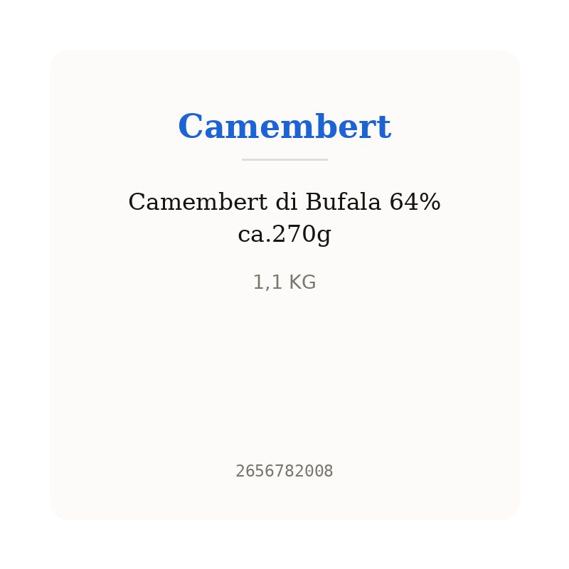 Camembert di Bufala 64% ca.270g