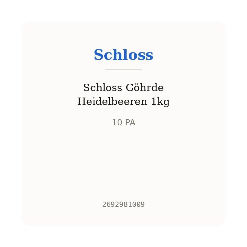 Schloss Göhrde Heidelbeeren 1kg