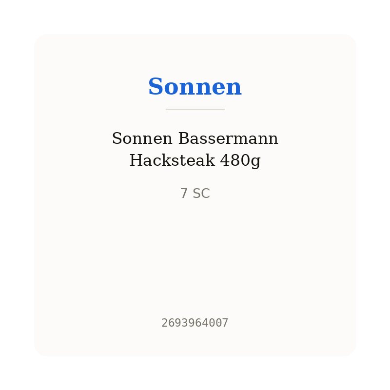 Sonnen Bassermann Hacksteak 480g