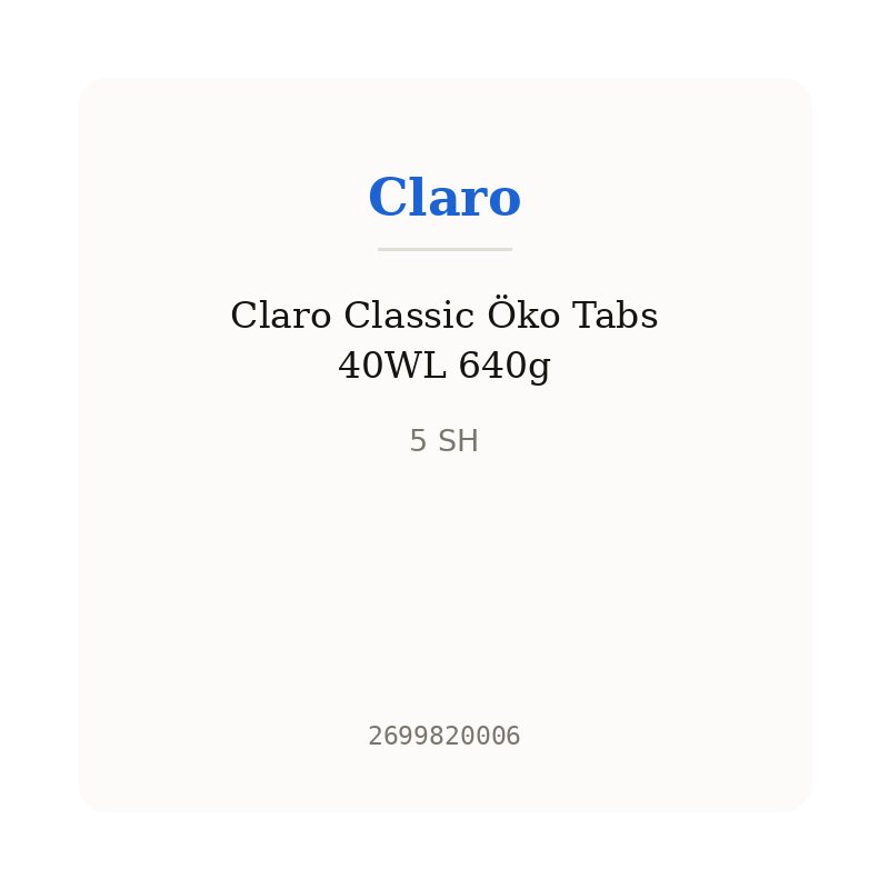 Claro Classic Öko Tabs 40WL 640g
