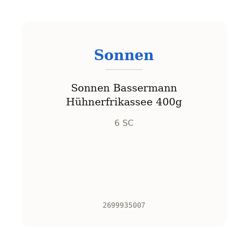 Sonnen Bassermann Hühnerfrikassee 400g