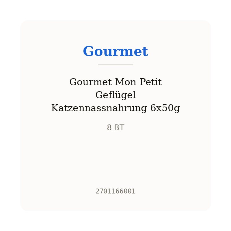 Gourmet Mon Petit Geflügel Katzennassnahrung 6x50g