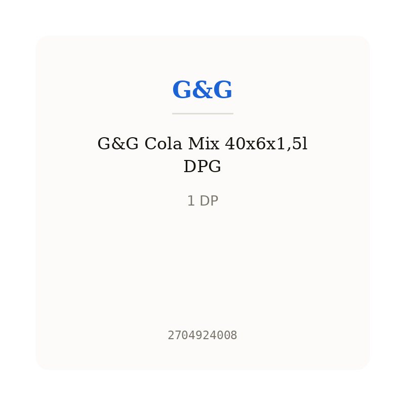 G&G Cola Mix 40x6x1,5l DPG