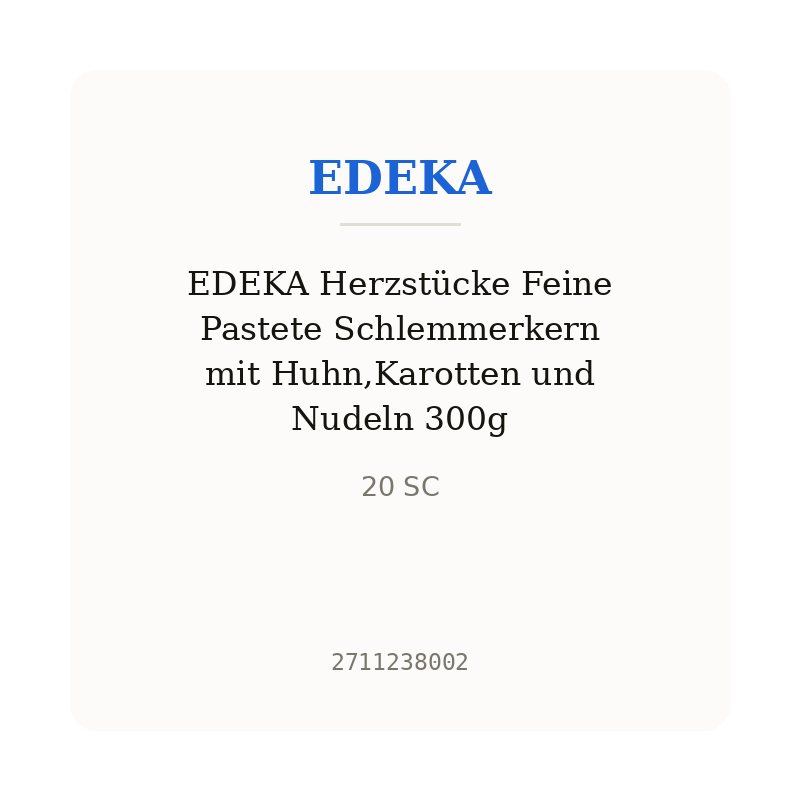 EDEKA Herzstücke Feine Pastete Schlemmerkern mit Huhn,Karotten und Nudeln 300g