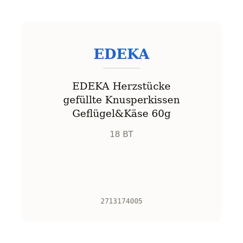 EDEKA Herzstücke gefüllte Knusperkissen Geflügel&Käse 60g