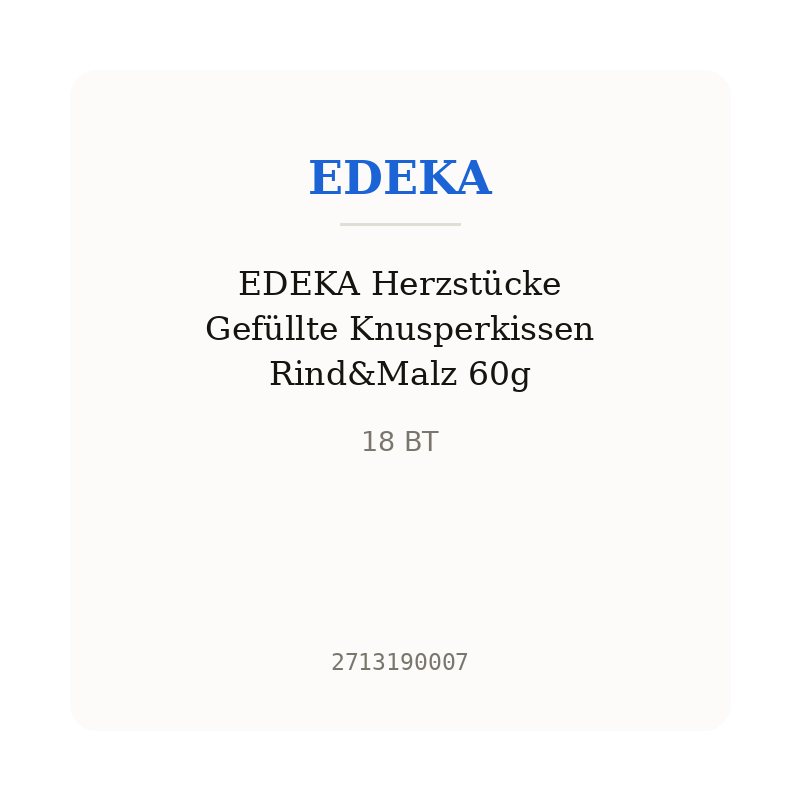 EDEKA Herzstücke Gefüllte Knusperkissen Rind&Malz 60g