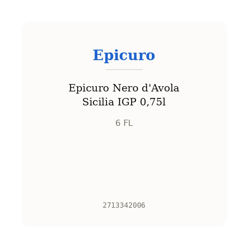 Epicuro Nero d'Avola Sicilia IGP 0,75l