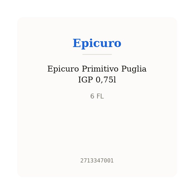 Epicuro Primitivo Puglia IGP 0,75l