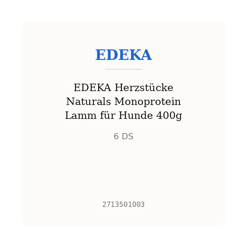EDEKA Herzstücke Naturals Monoprotein Lamm für Hunde 400g