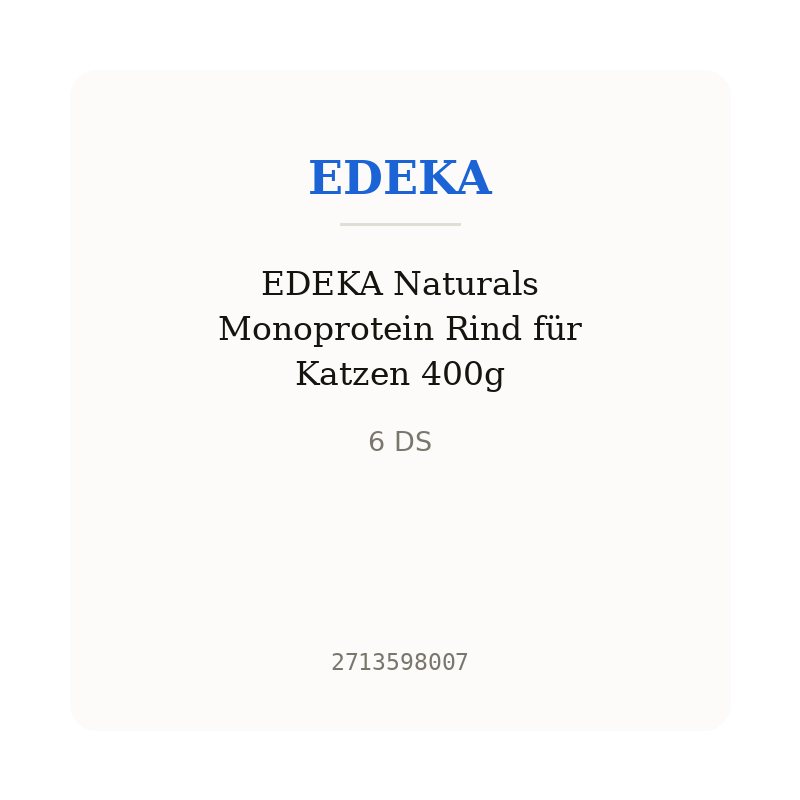 EDEKA Naturals Monoprotein Rind für Katzen 400g