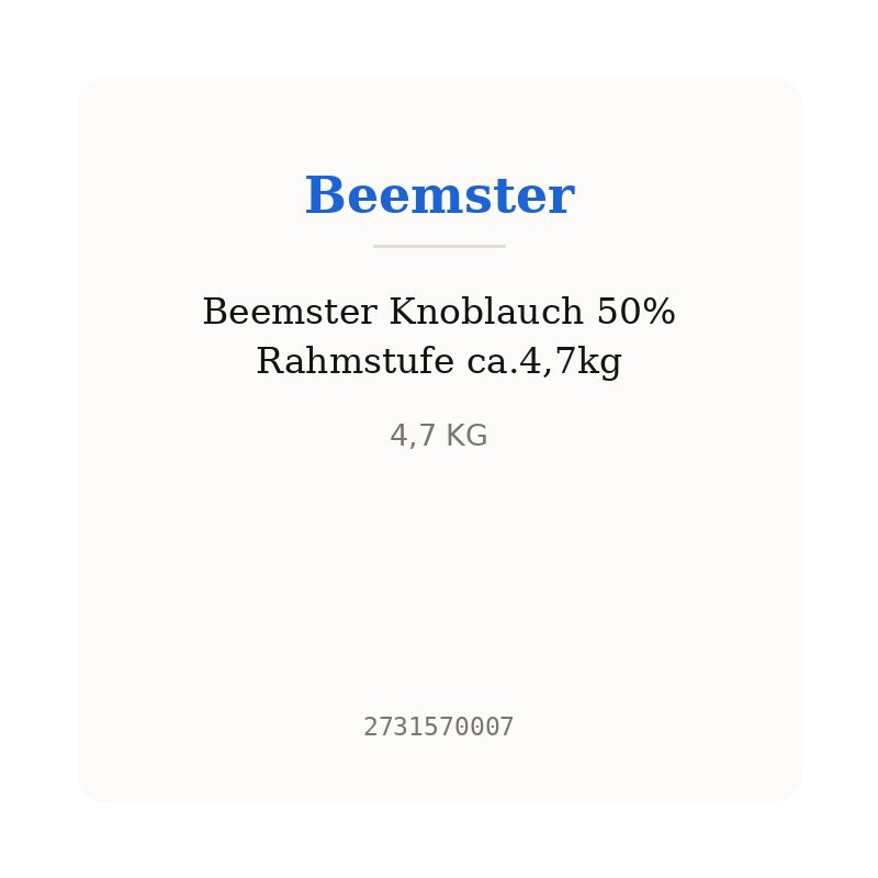 Beemster Knoblauch 50% Rahmstufe ca.4,7kg