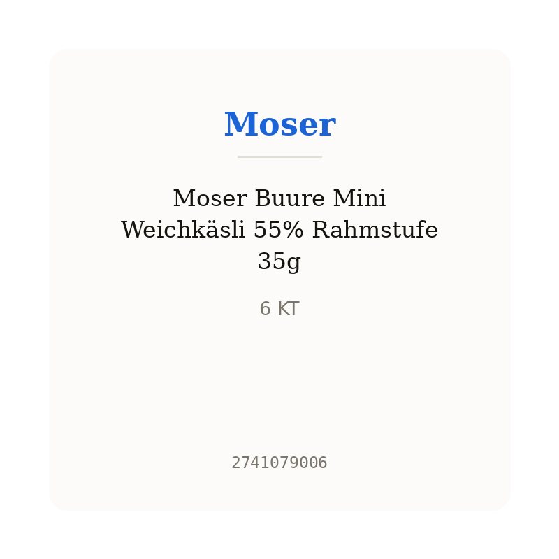 Moser Buure Mini Weichkäsli 55% Rahmstufe 35g