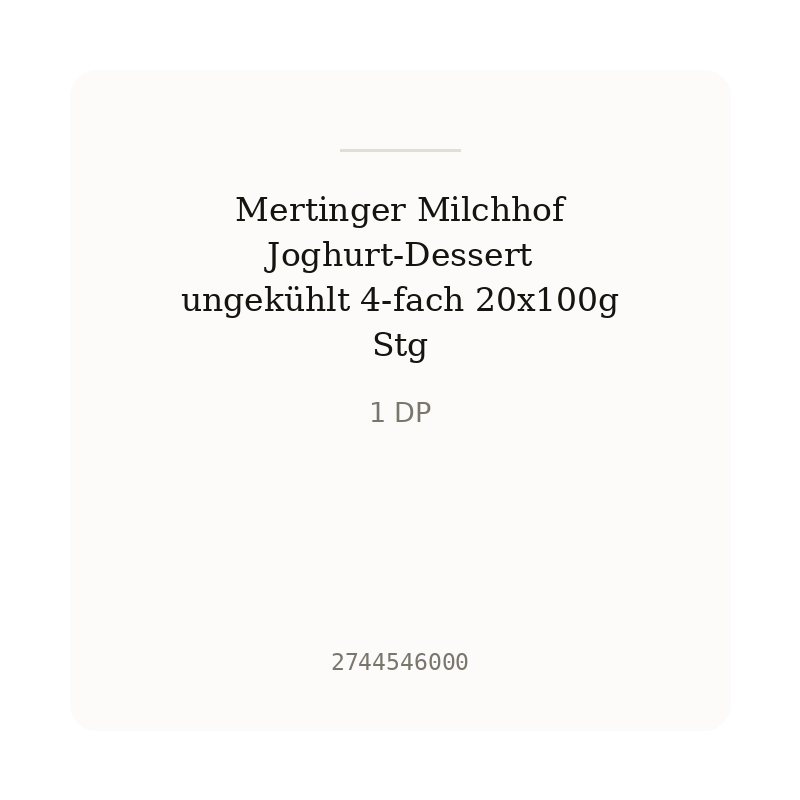 Mertinger Milchhof Joghurt-Dessert ungekühlt 4-fach 20x100g Stg