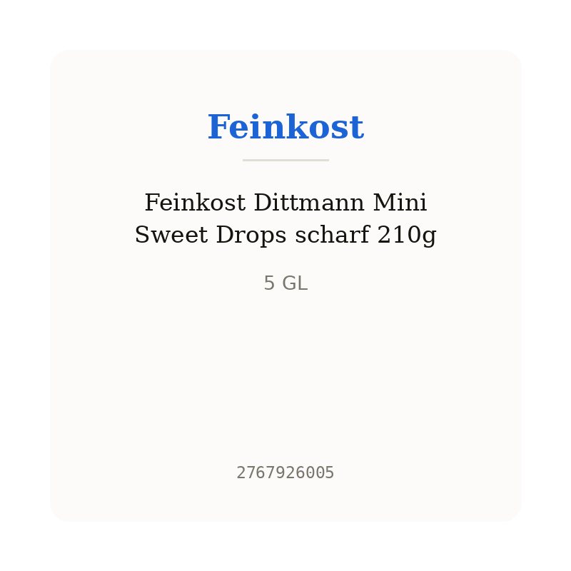 Feinkost Dittmann Mini Sweet Drops scharf 210g