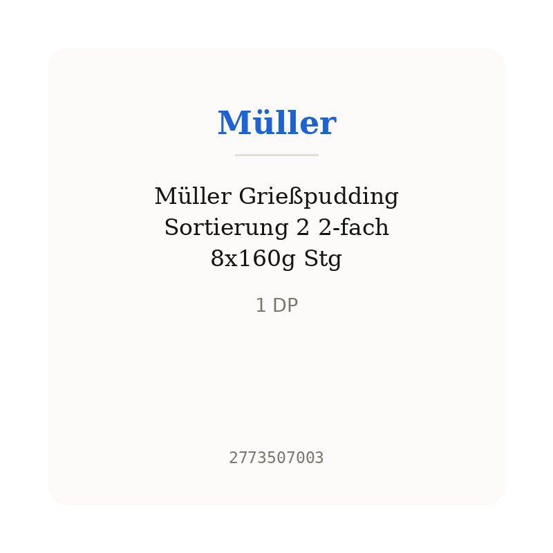 Müller Grießpudding Sortierung 2 2-fach 8x160g Stg
