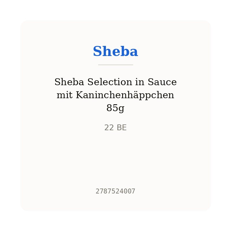 Sheba Selection in Sauce mit Kaninchenhäppchen 85g