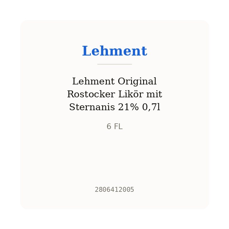 Lehment Original Rostocker Likör mit Sternanis 21% 0,7l