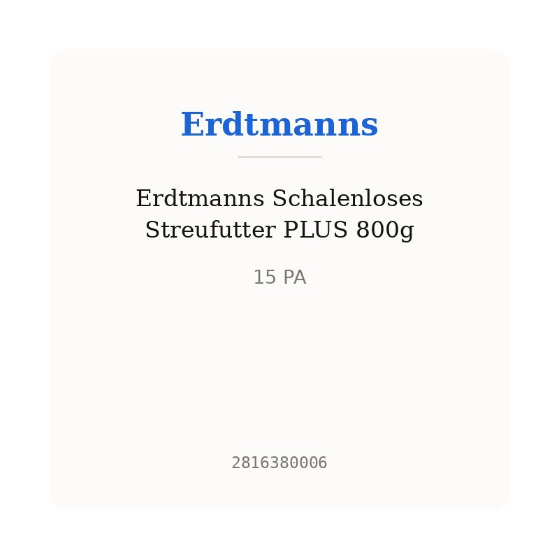Erdtmanns Schalenloses Streufutter PLUS 800g
