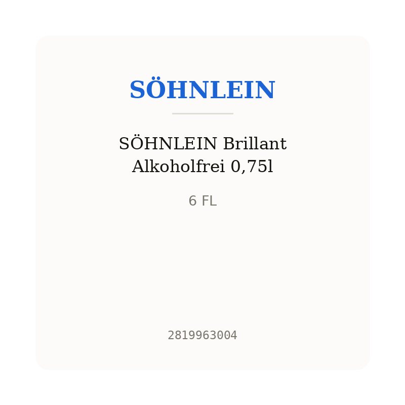 SÖHNLEIN Brillant Alkoholfrei 0,75l