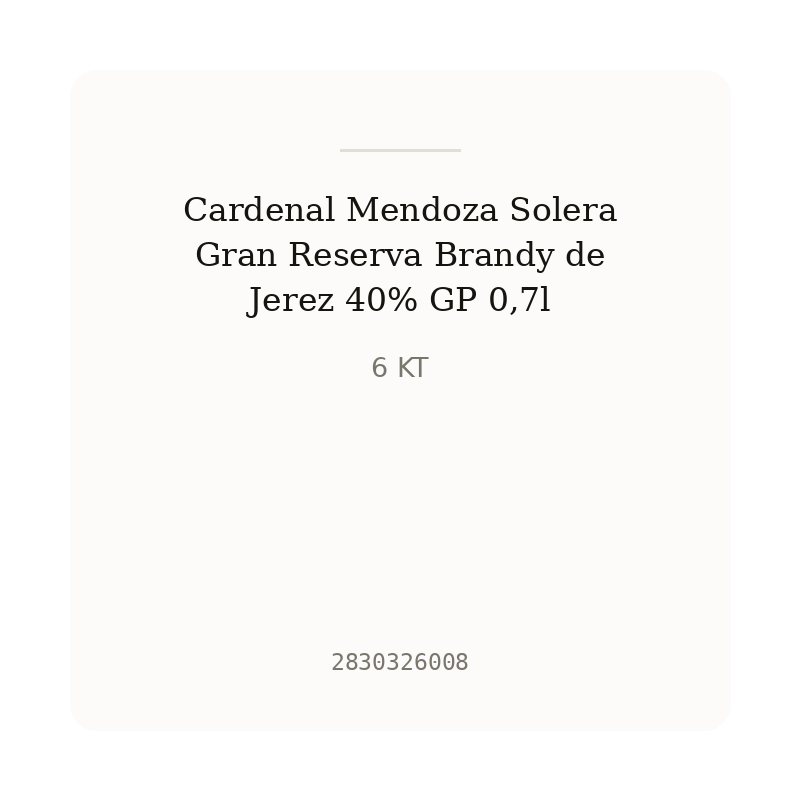 Cardenal Mendoza Solera Gran Reserva Brandy de Jerez 40% GP 0,7l