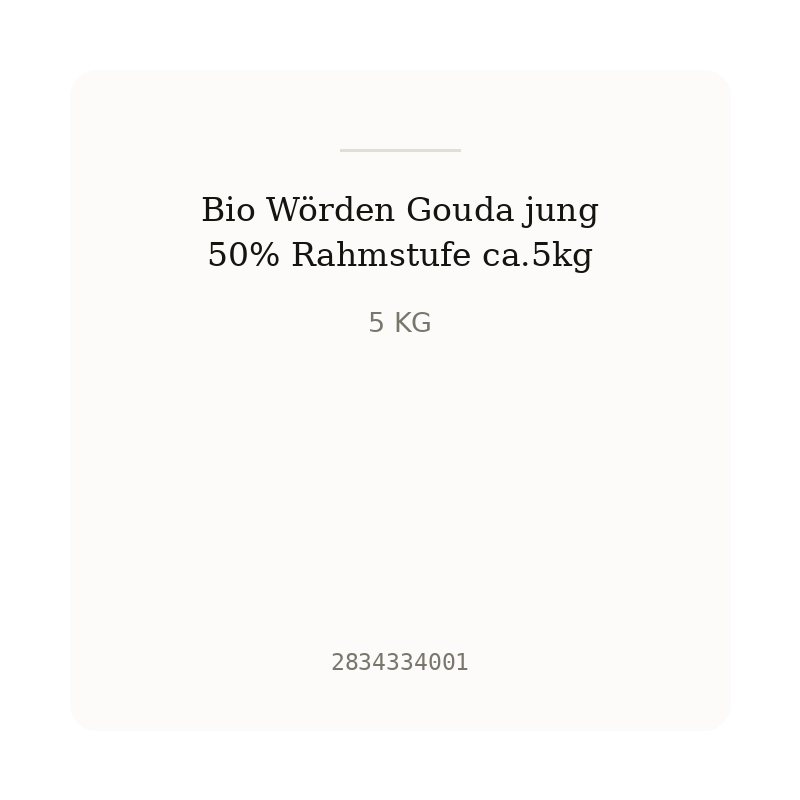 Bio Wörden Gouda jung 50% Rahmstufe ca.5kg