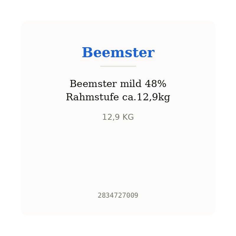 Beemster mild 48% Rahmstufe ca.12,9kg