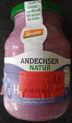 Demeter Andechser Natur Joghurt Heidelbeer 500g MW