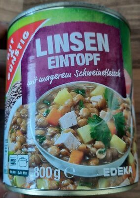 GUT&GÜNSTIG Linseneintopf mit magerem Schweinefleisch 800g