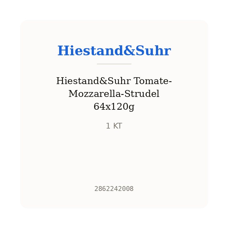 Hiestand&Suhr Tomate-Mozzarella-Strudel 64x120g