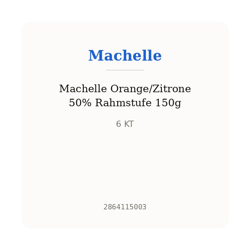 Machelle Orange/Zitrone 50% Rahmstufe 150g