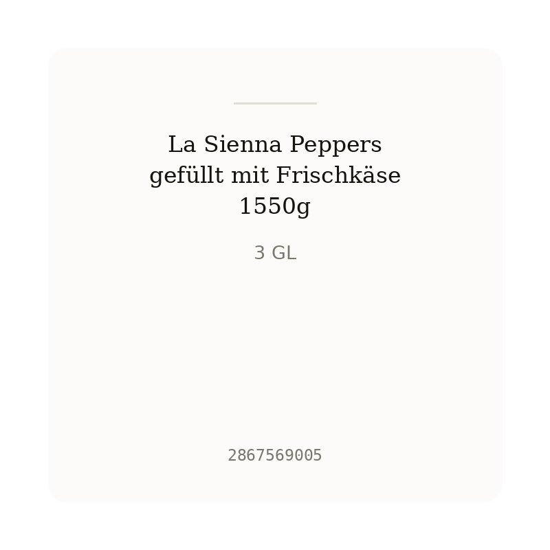 La Sienna Peppers gefüllt mit Frischkäse 1550g