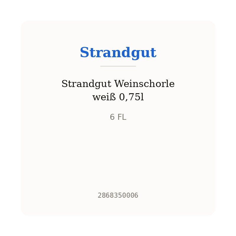 Strandgut Weinschorle weiß 0,75l