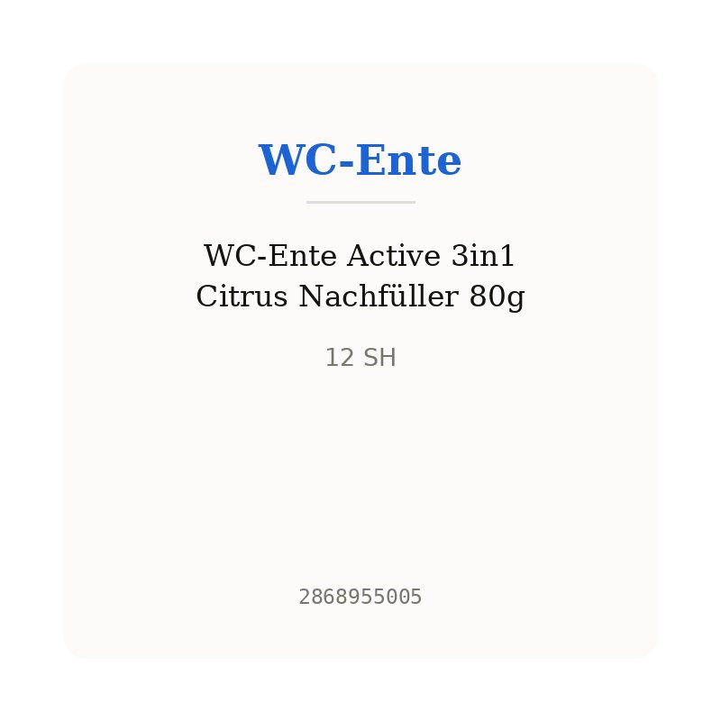 WC-Ente Active 3in1 Citrus Nachfüller 80g