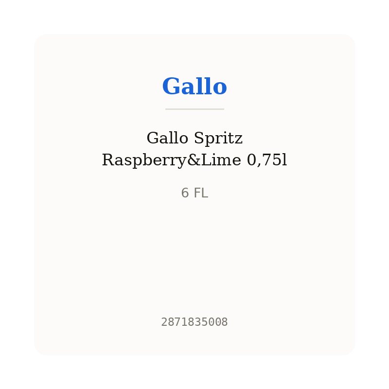 Gallo Spritz Raspberry&Lime 0,75l